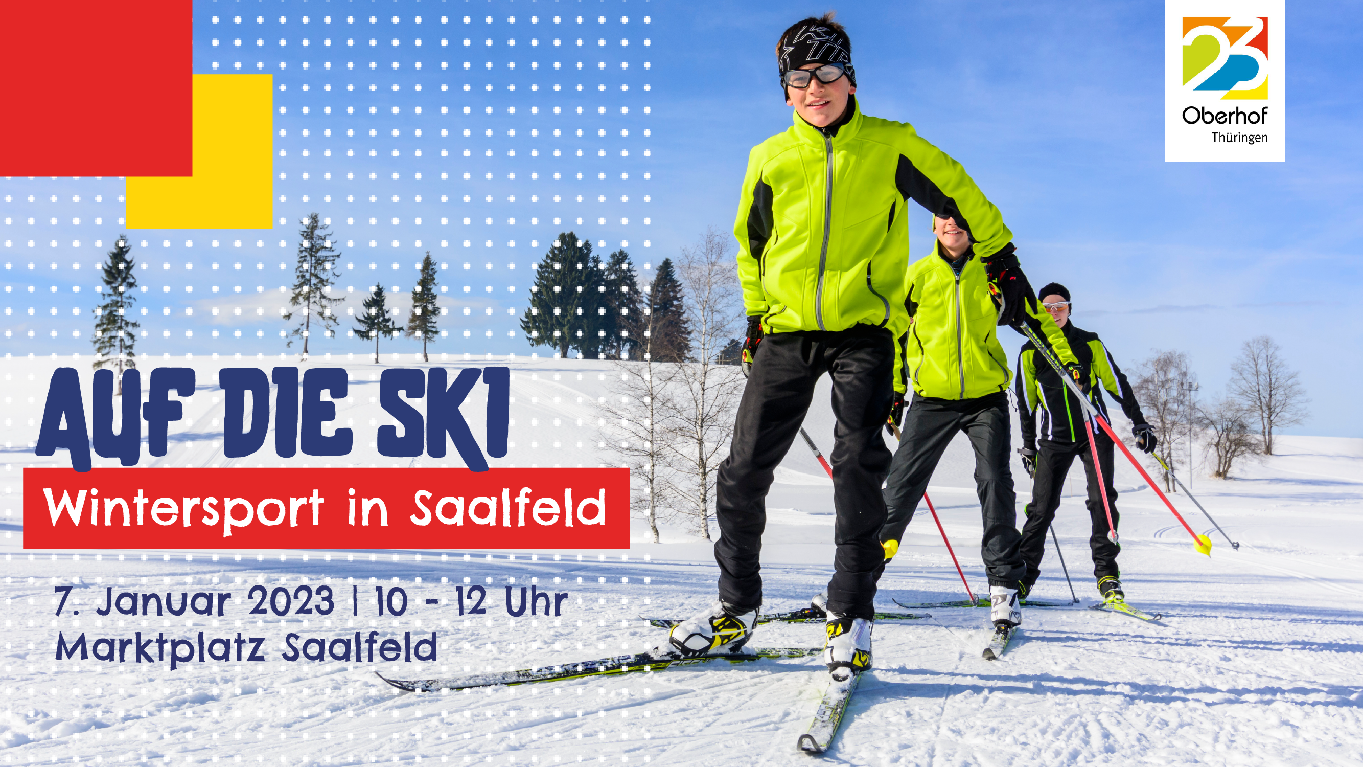 Ski-Aktion auf dem Saalfelder Marktplatz