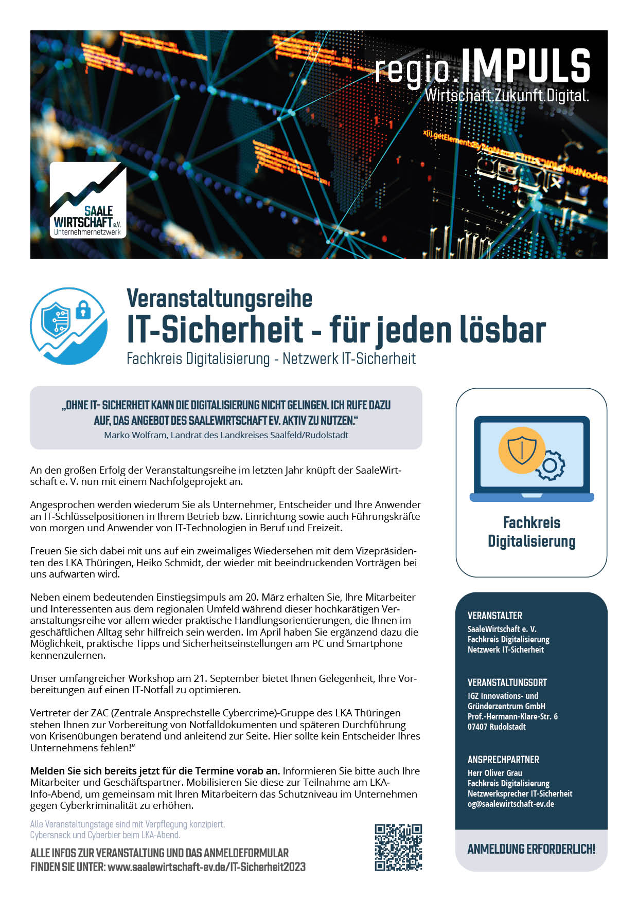 Veranstaltungsblatt IT-Sicherheit für Unternehmen und Verwaltung heute