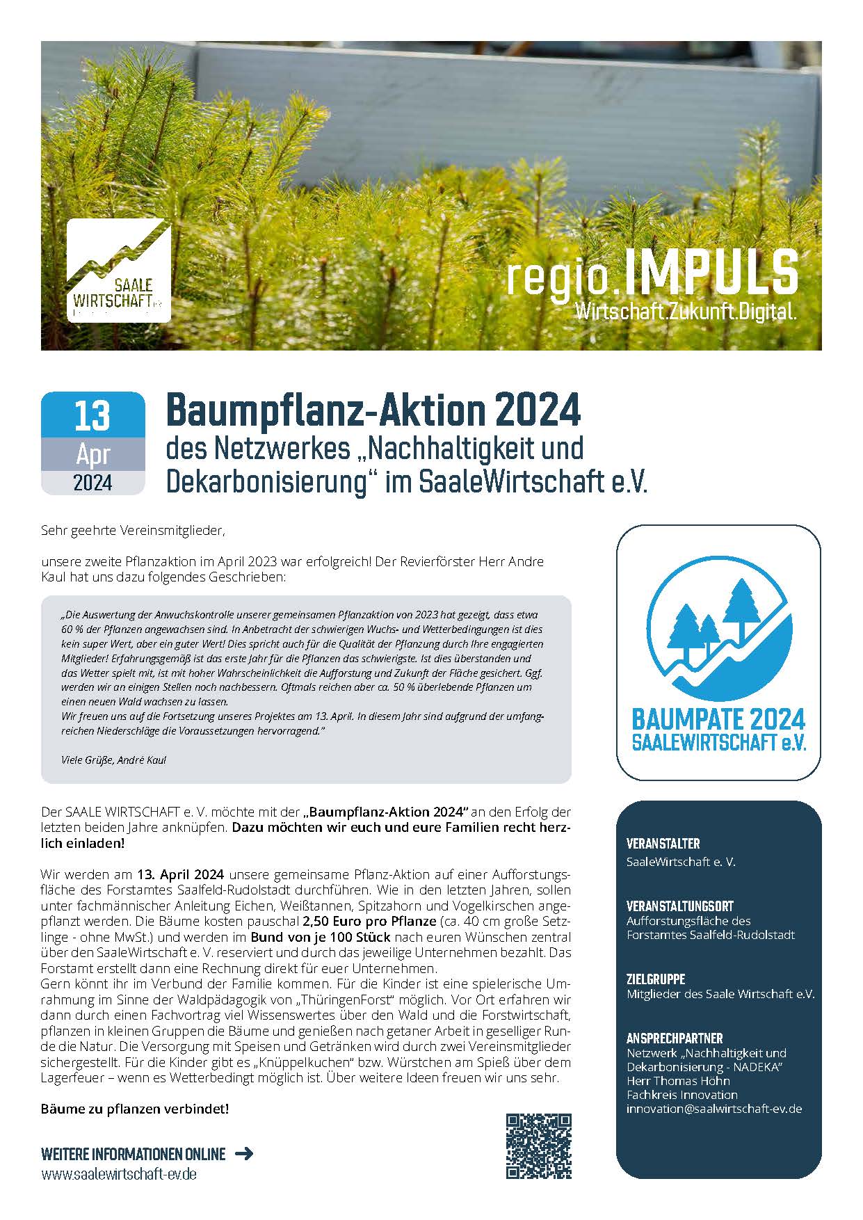 Aktion „Baumpate 2024“ - Veranstaltungsblatt