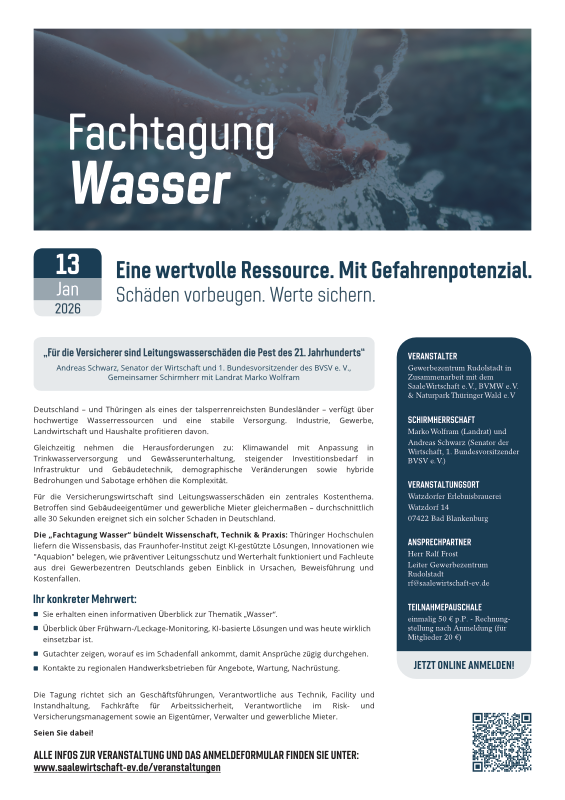 Veranstaltungsblatt "Fachtagung Wasser"