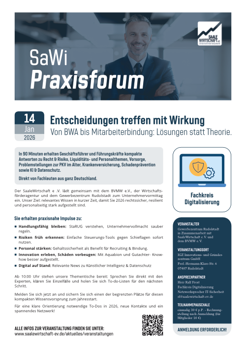 Veranstaltungsblatt "SaWi Praxisforum 2026"