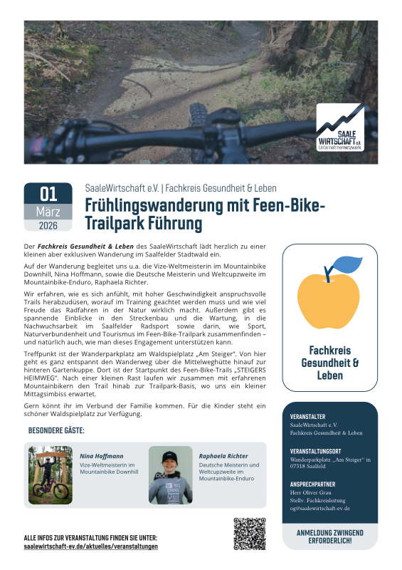 Veranstaltungsblatt "SaWi Frühlingswanderung mit Feen-Bike-Trailpark Führung"