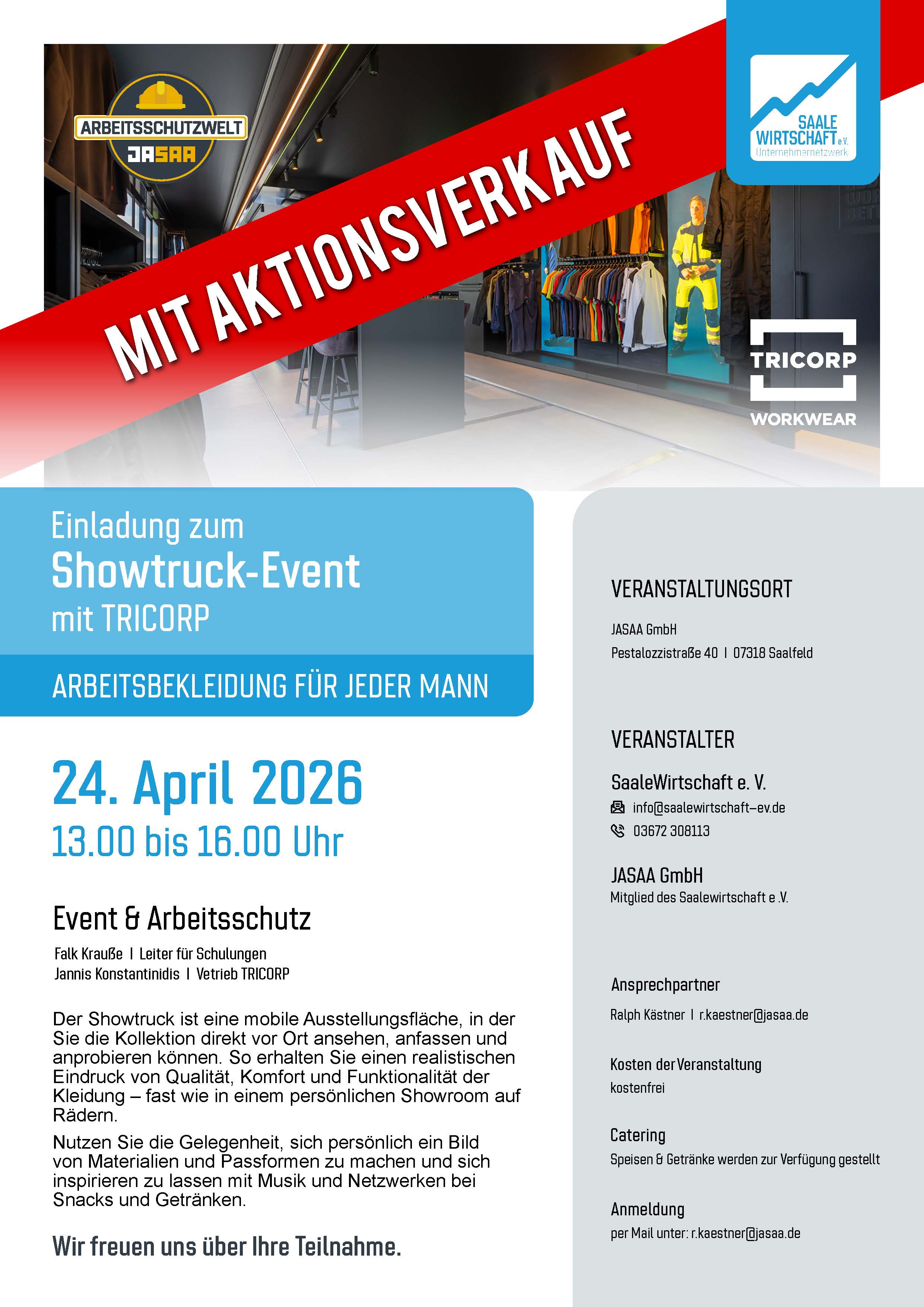 Showtruck-Event mit TRICORP - Veranstaltungsblatt